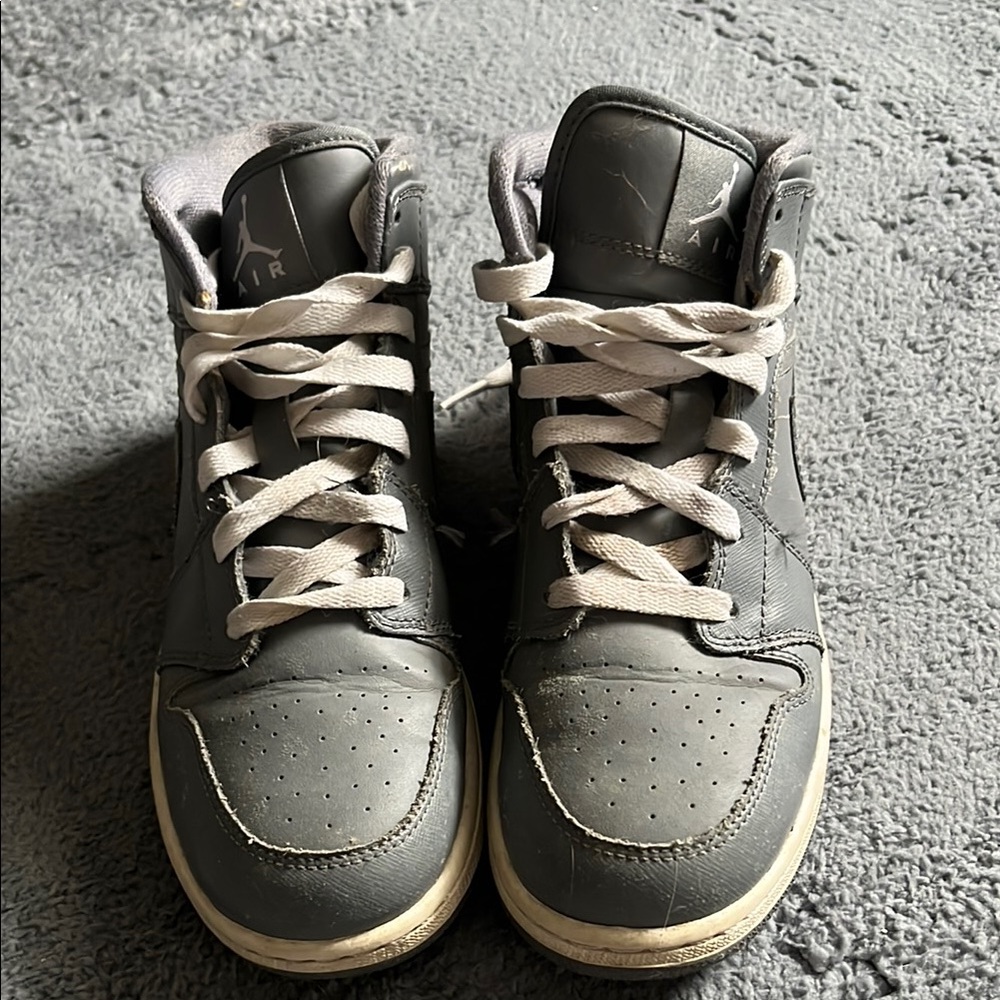 Gray High-Top Jordan Sneakers